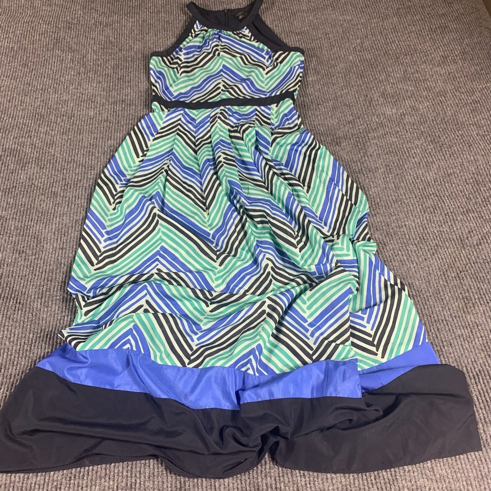 Ann Taylor Dress WOmens 4 Blue Lined Fit Flare Sleeveless‎ Lightweight Abstract